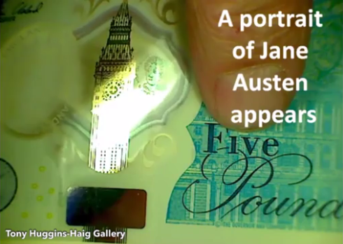  The picture of Jane Austen can only be seen in certain light