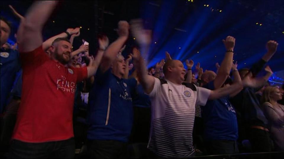  Leicester City fans enjoy the atmosphere