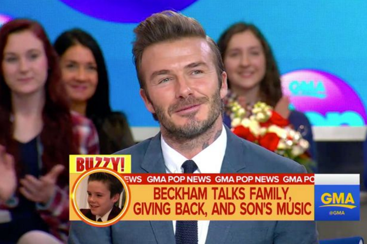  David Beckham has discussed claims he has been 'pimping' out his son