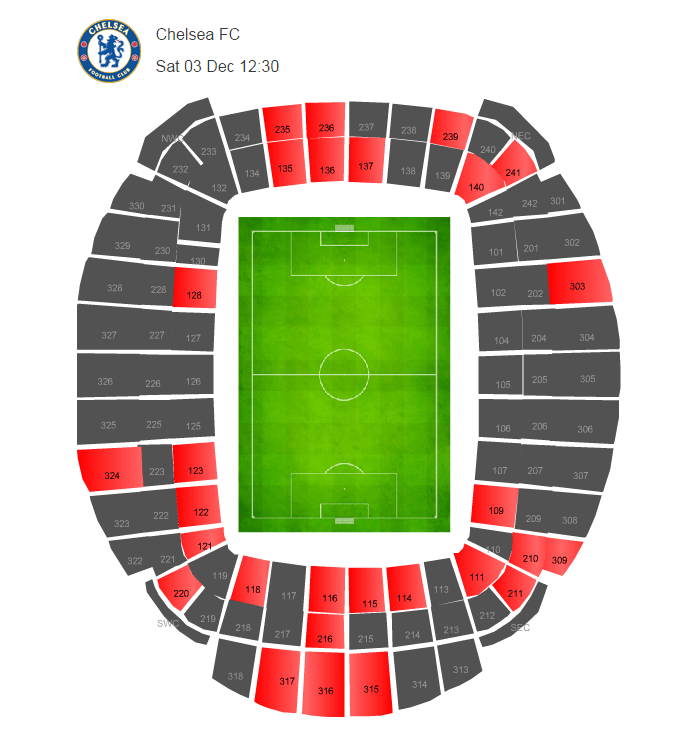  On Friday evening, tickets were still available in 28 blocks at the Etihad