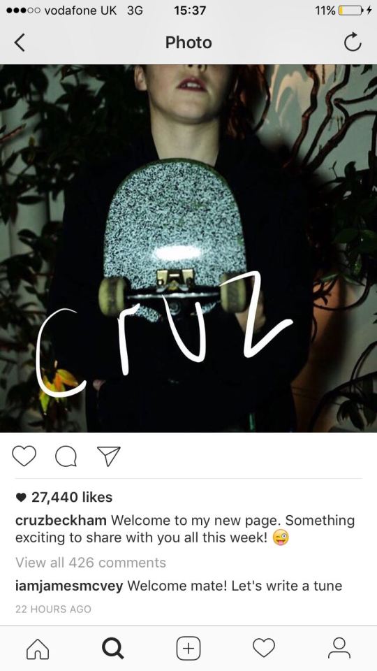 Lead singer James went onto Cruz's Instagram and invited him into the studio with them