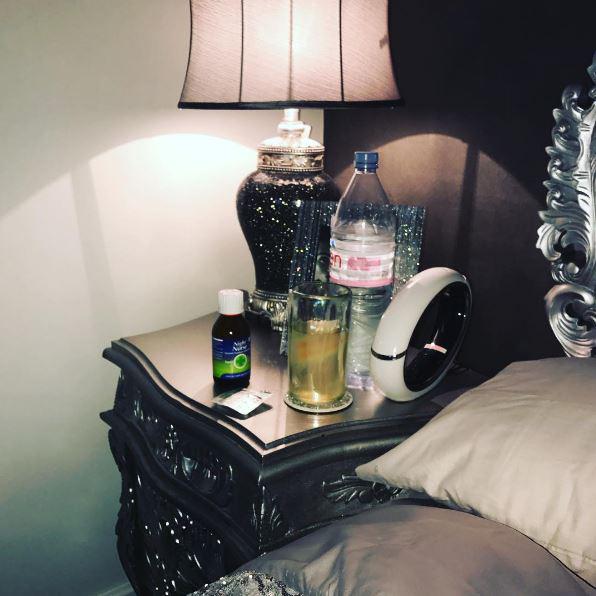  Lauren Goodger has posted a shot of her bedside table as she battled flu