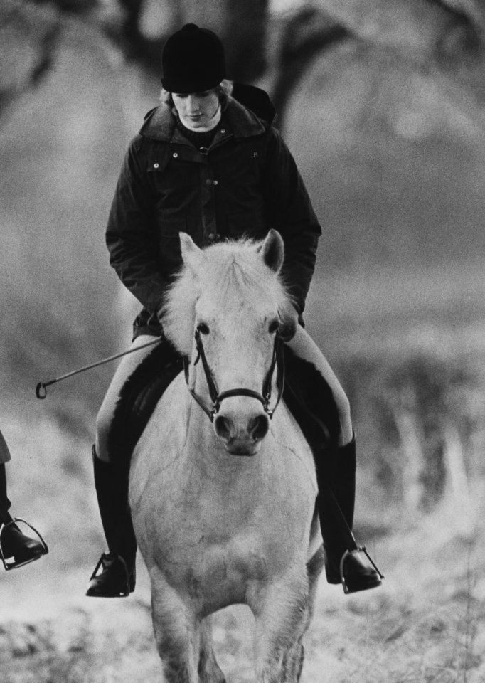 Princess Diana riding out at Sandringham in Norfolk in 1983