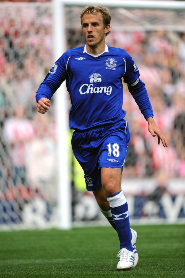  Neville made over 300 appearances for Everton