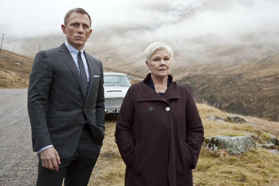  Daniel Craig as James Bond, with Judi Dench as M, from Skyfall.