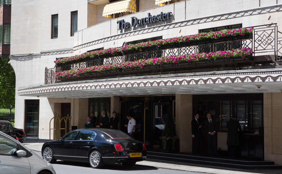  Acourt was seen near The Dorchester hotel in Mayfair