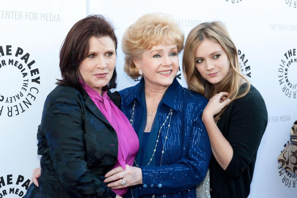  Carrie and Debbie with Billie Lourd, Fisher's daughter