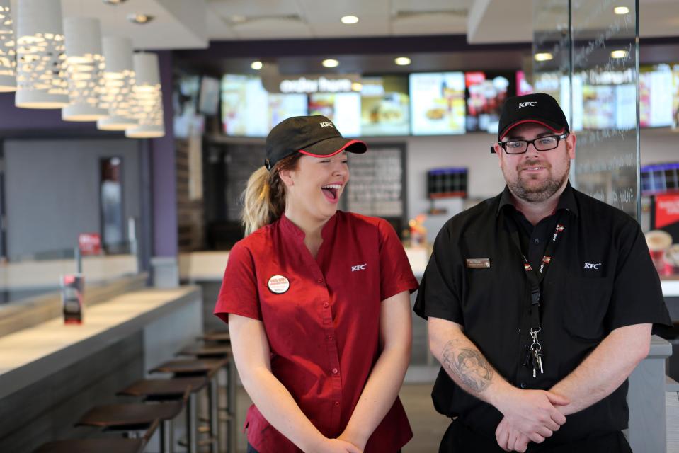 Beth and KFC manager Paul