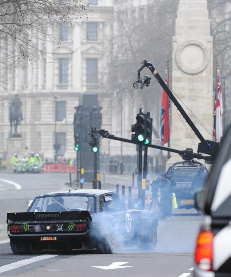  The clip seemed to take a dig at Top Gear performing wheel spins outside the war memorial in an ill-advised stunt