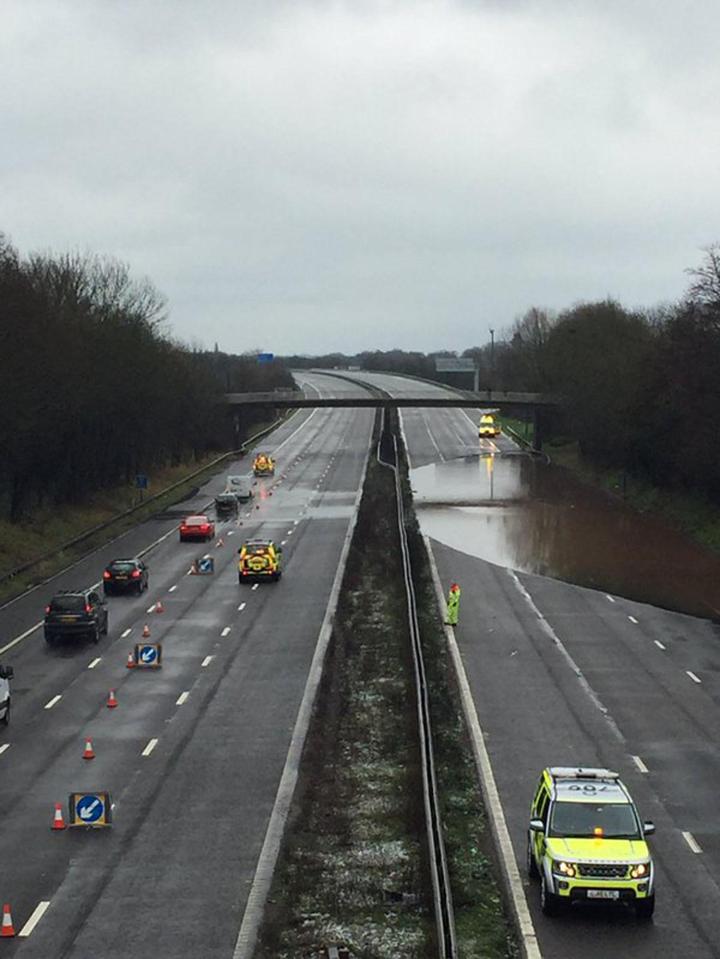  In September heavy rain in may lead to floods, as it did on this section of  highway near Stafford earlier this year