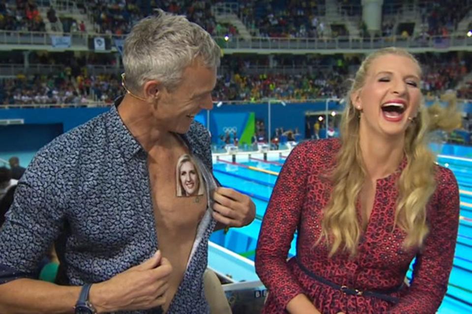  Flirting . . . star with Rebecca Adlington at Rio games