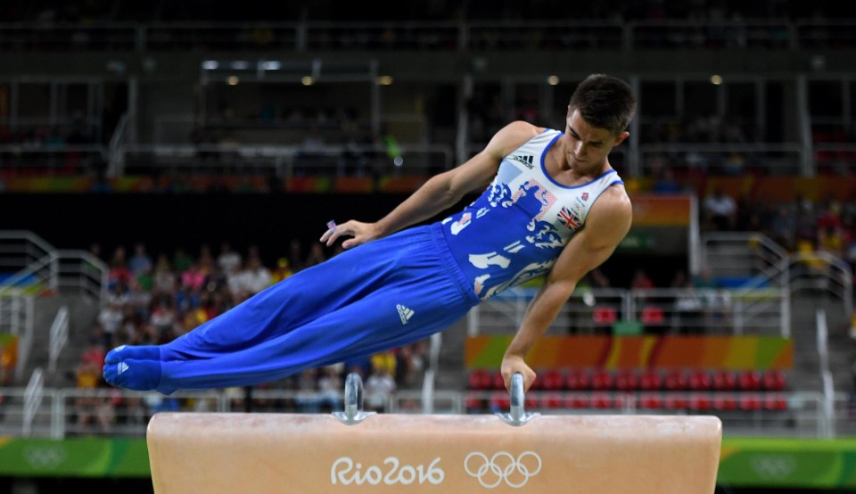 Whitlock in action on the Pommel horse