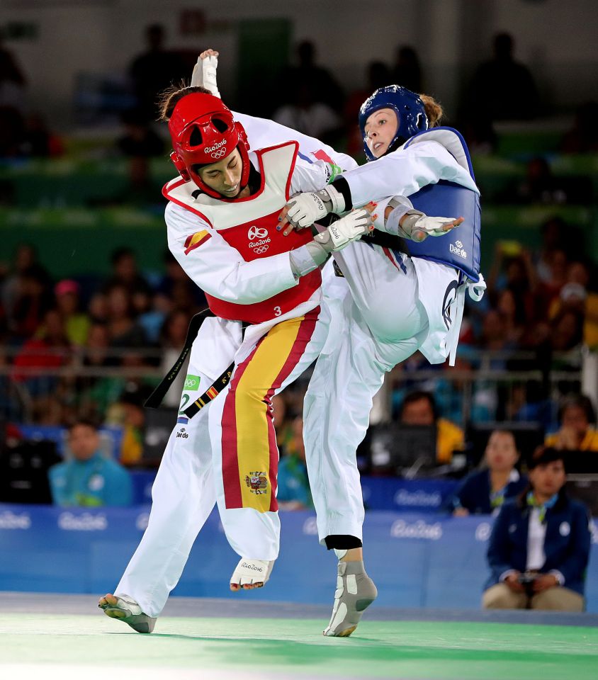 Great Britain's Jade Jones during her bout against Eva Calvo Gomez during the women's 57kg final at the Carioca Arena 3 on the thirteenth day of the Rio Olympics 