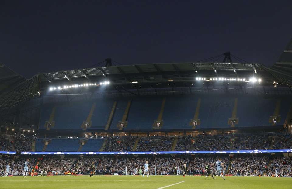  City take on Borussia Monchengladbach in a half empty stadium