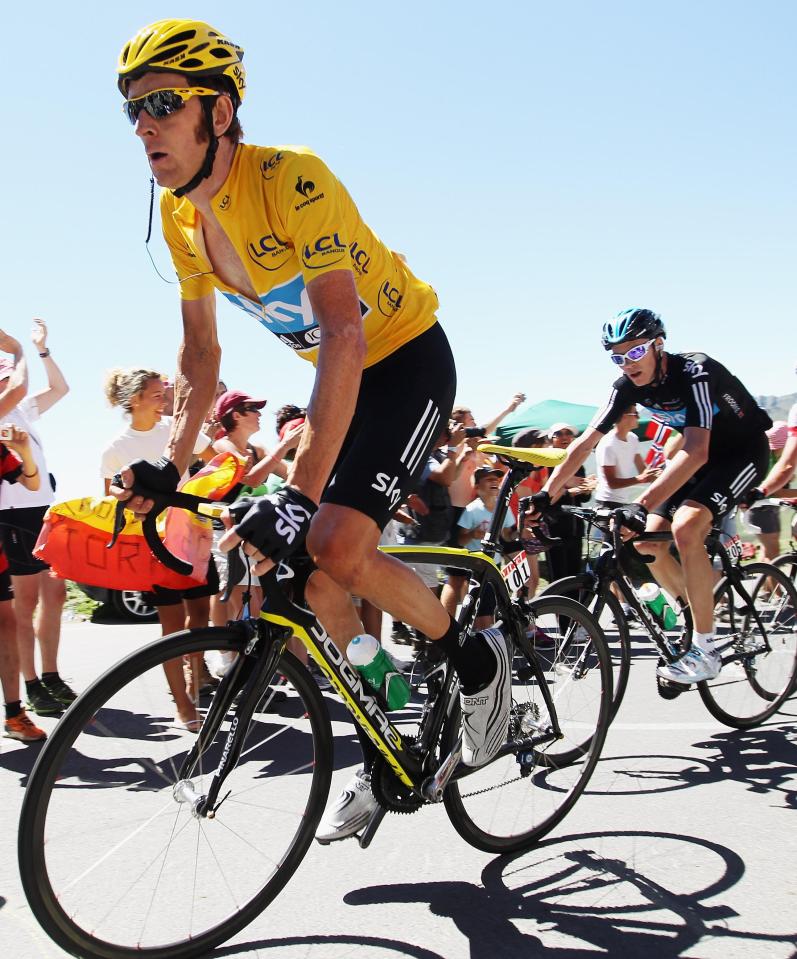  Bradley Wiggins won the Tour de France in 2012 - he is pictured here wearing the yellow shirt