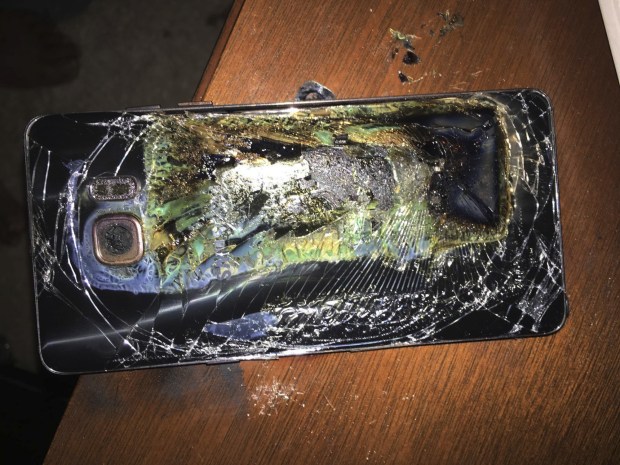 Samsung Note 7 devices have been exploding all over the world - this phone caught fire on a table in Richmond, Virgina, USA