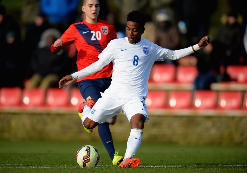  Gomes on the ball in an Under-16 clash against Norway in February