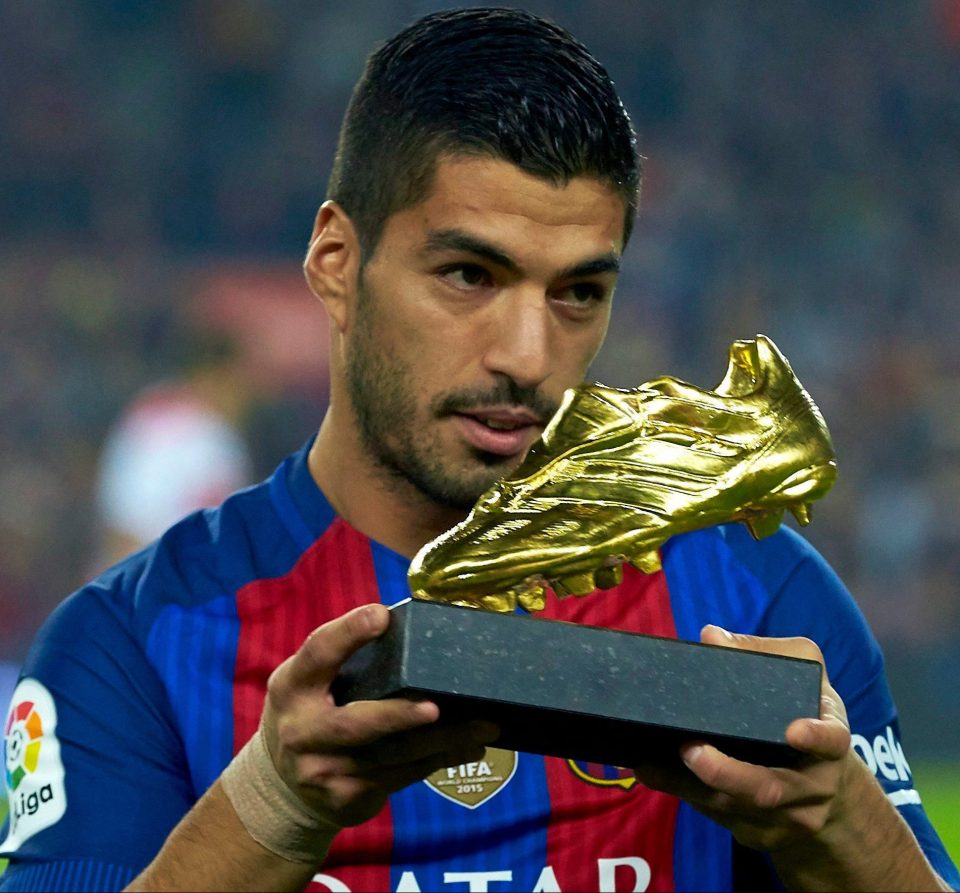  Suarez landed the European Golden Boot for his 40 goals last season