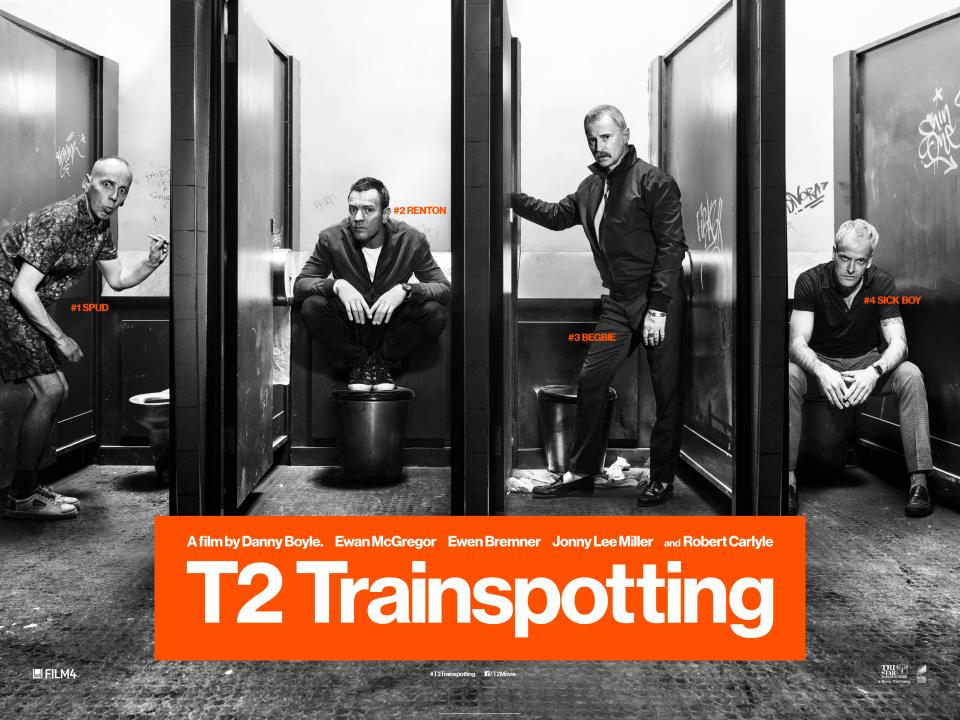  T2 TRAINSPOTTING: Twenty years on, Renton (Ewan McGregor) is reunited with Spud, Sick Boy and Begbie (Robert Carlyle). Released: January 27.