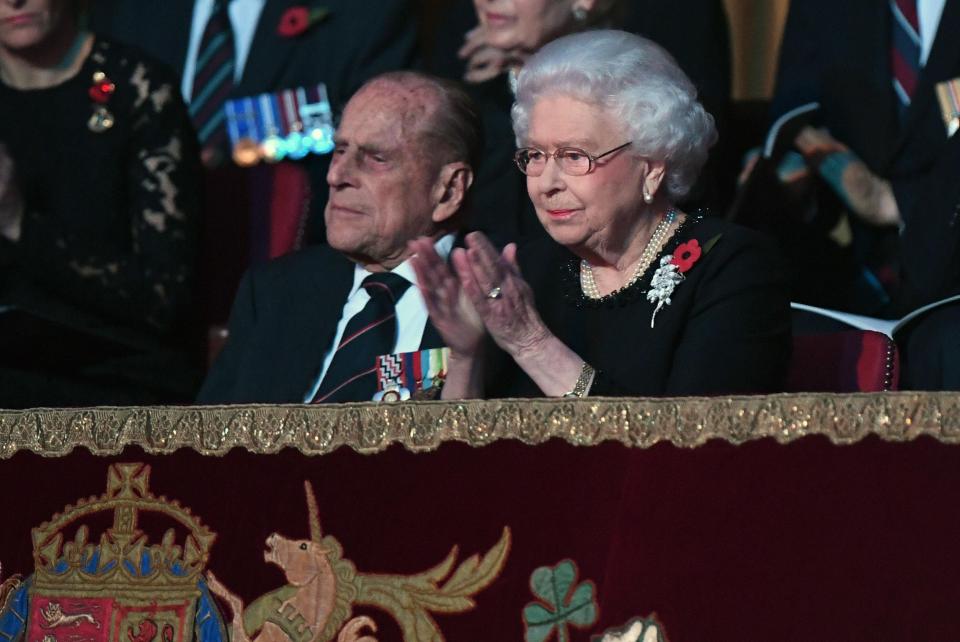 Queen Elizabeth II and the Duke of Edinburgh attend the annual Royal Festival of Remembrance at the Royal Albert Hall in London almost two weeks ago