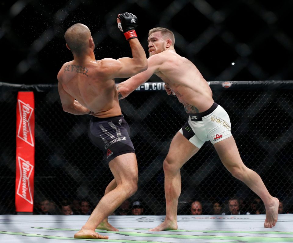  Conor McGregor in action against Eddie Alvarez