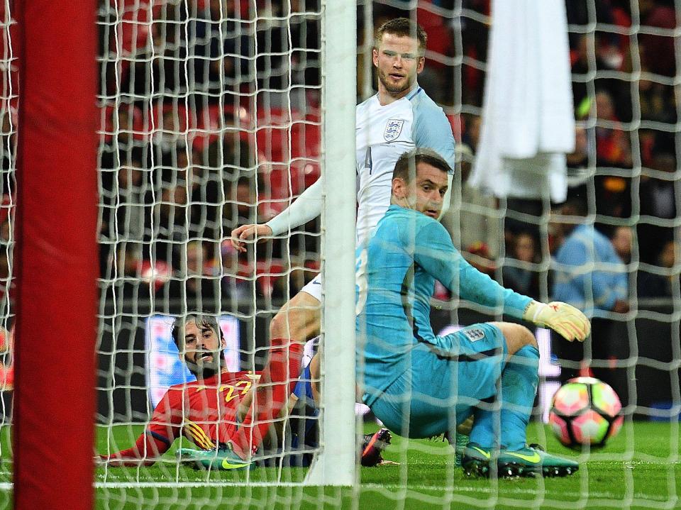  Isco scoring a late equaliser against England at Wembley