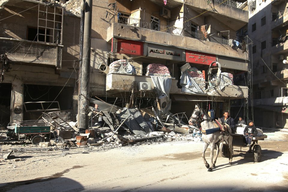  The partially destroyed al-Hakeem hospital in rebel-held Aleppo last month