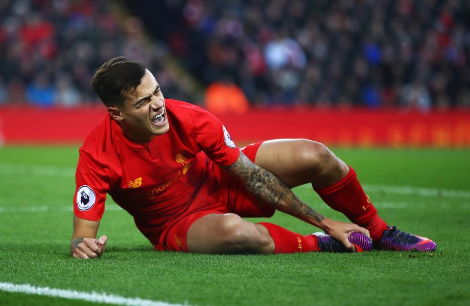  Philippe Coutinho picked up an ankle injury against Sunderland