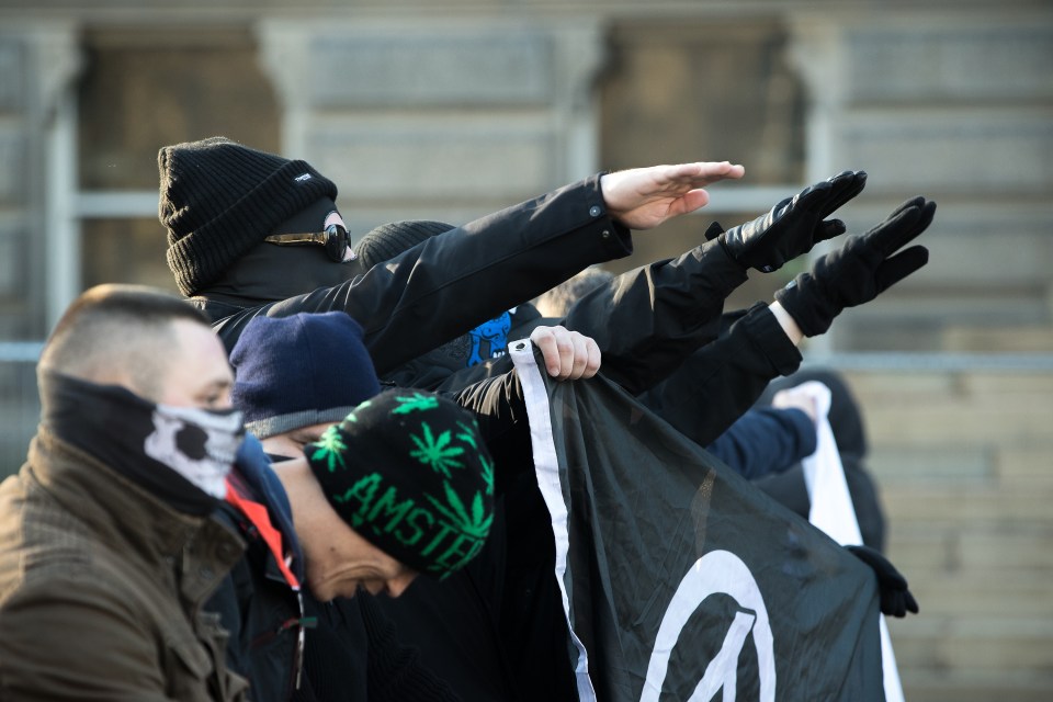  A Liverpool rally recently saw neo-Nazis performing Hitler salutes and shouting 'Sieg Heil'