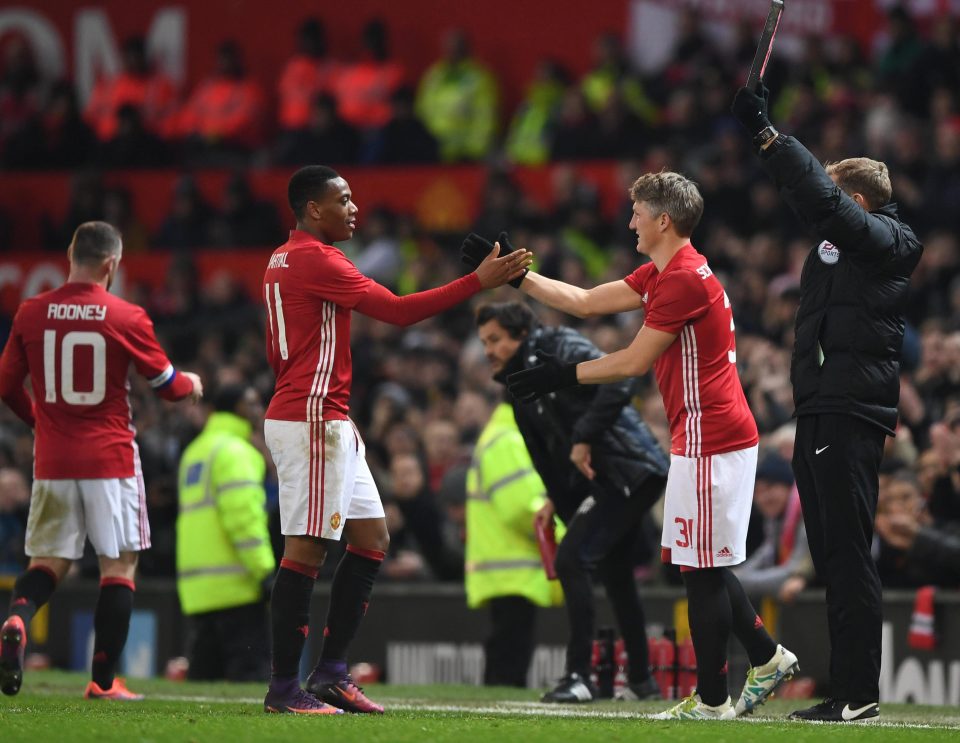  Schweinsteiger made an emotional return to the first-team during Manchester United's EFL Cup win against West Ham