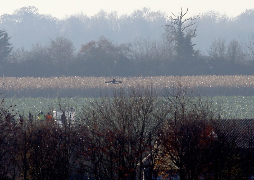  The team testing the drone can be seen in the bottom left of this picture