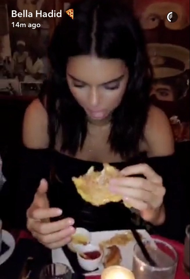  Bella Hadid took a video of Kendall Jenner enjoying a much needed burger