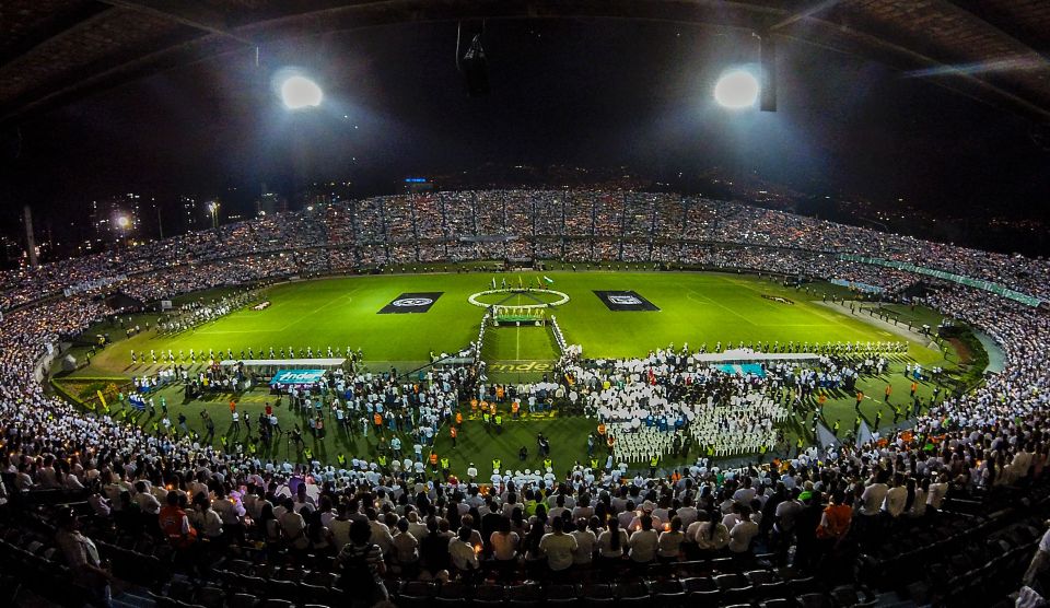  Atletico Nacional fans filled their stadium in Medellin in tribute to Brazilian side Chapecoense, with thousands turning up outside