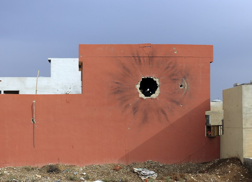  A damaged house after fight between Iraqi security forces and ISIS militants at Hamdaniyah near the northern city of Mosul