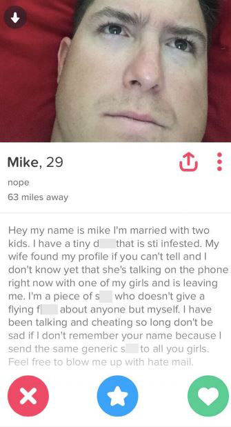  This woman completely rewrote her cheating husband's Tinder profile... and the results are hilarious