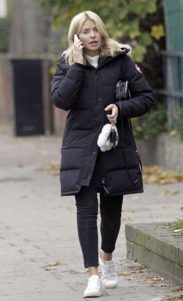  She was seen talking on her phone during the walk around London