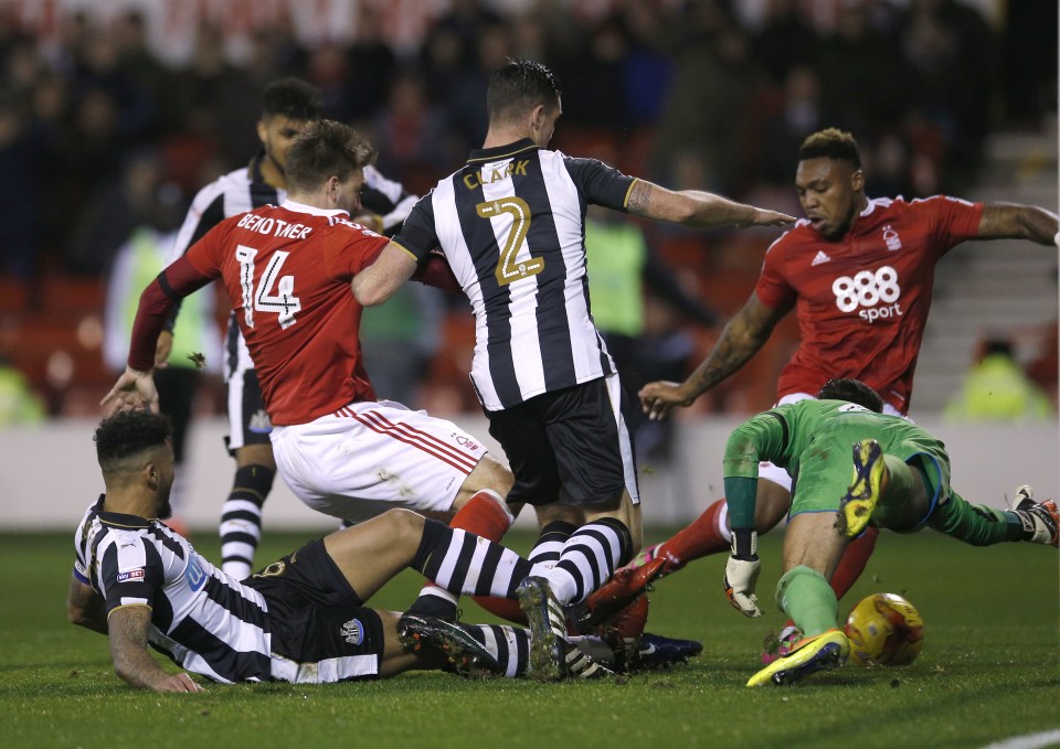  Danish striker Bendtner pokes in from close range