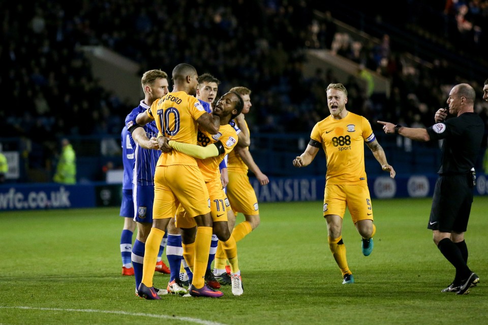  The pair came to blows during the game against Sheffield Wednesday