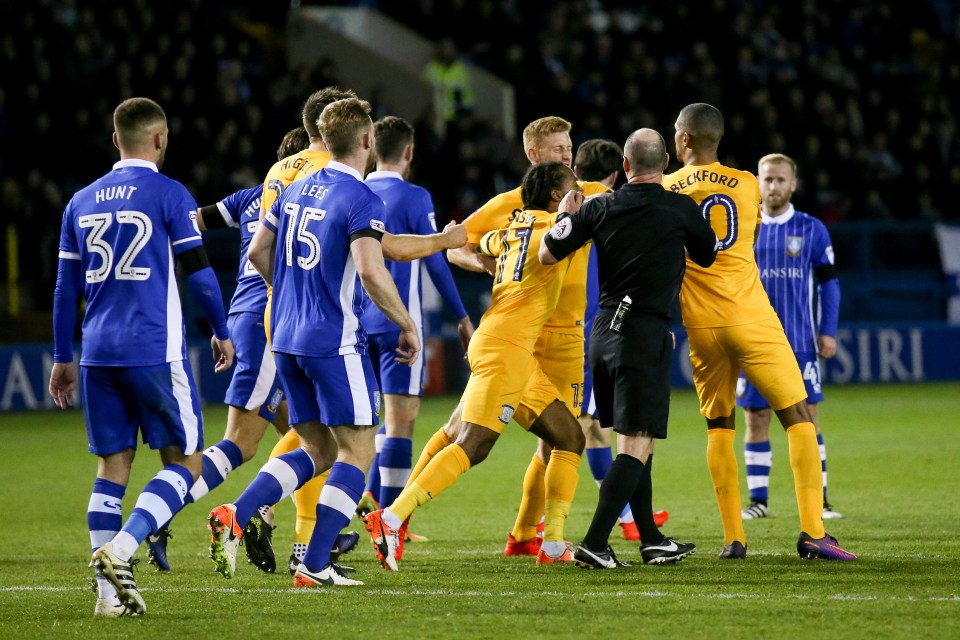  Both players received straight red cards