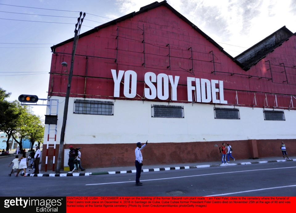  A sign on the building of the former Bacardi rum plant reads I am Fidel Fidel