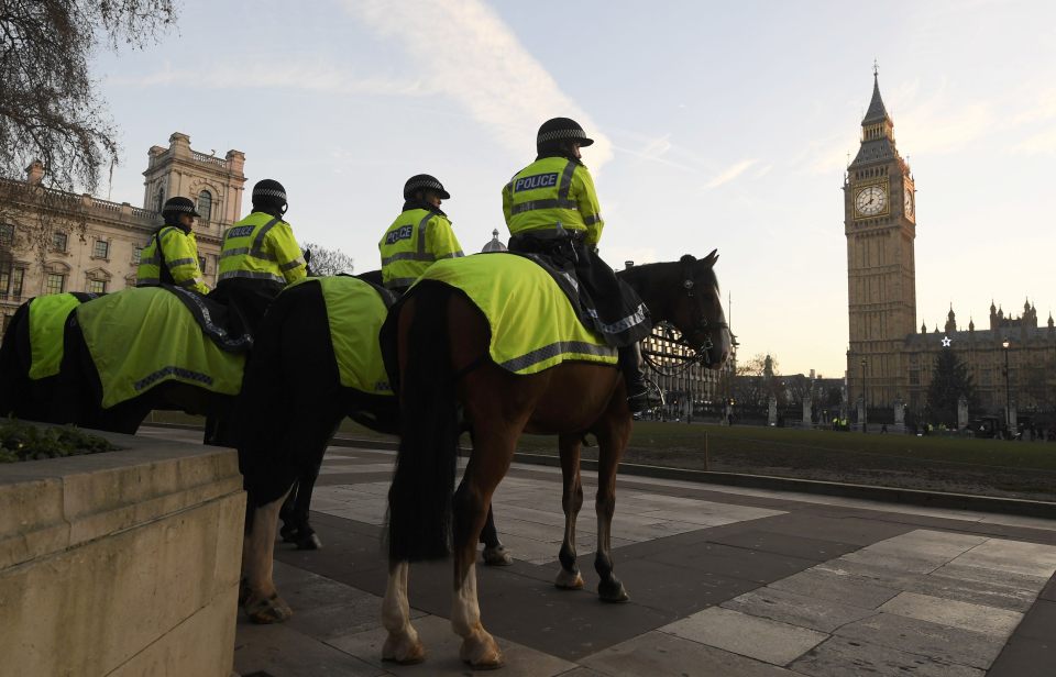  Police stood guard outside the Court, braced for protesters