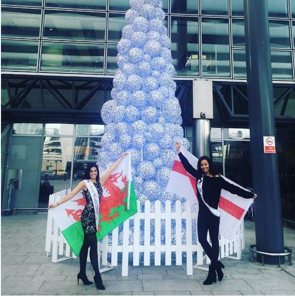  Fiion (Miss Wales) and Elizabeth (Miss England) celebrate their titles