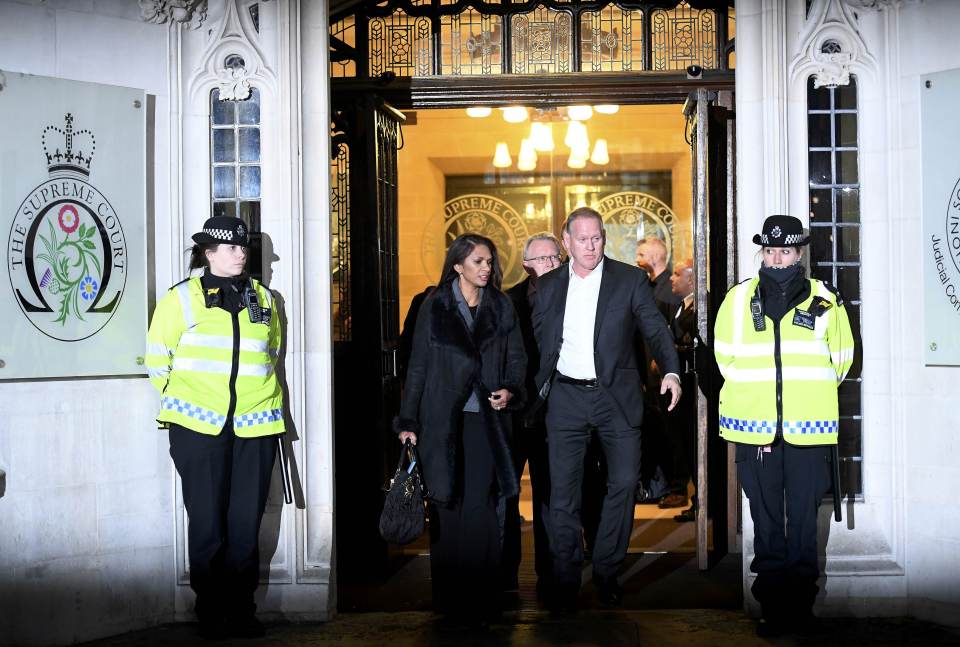  Ms Miller left the court last night after protesters lined the streets during the day