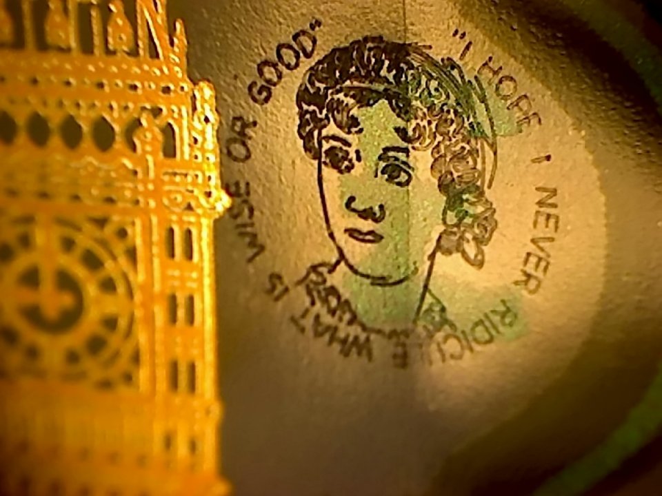  This portrait of Jane Austen has been engraved on four fivers