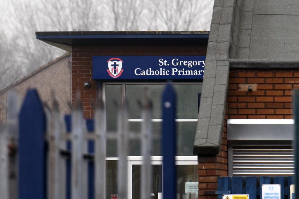  Pupils at the school were forced to run into the playground without their jackets after teachers rushed them out of the building