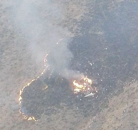  An aerial view of the devastation after the plane smashed into the mountainside