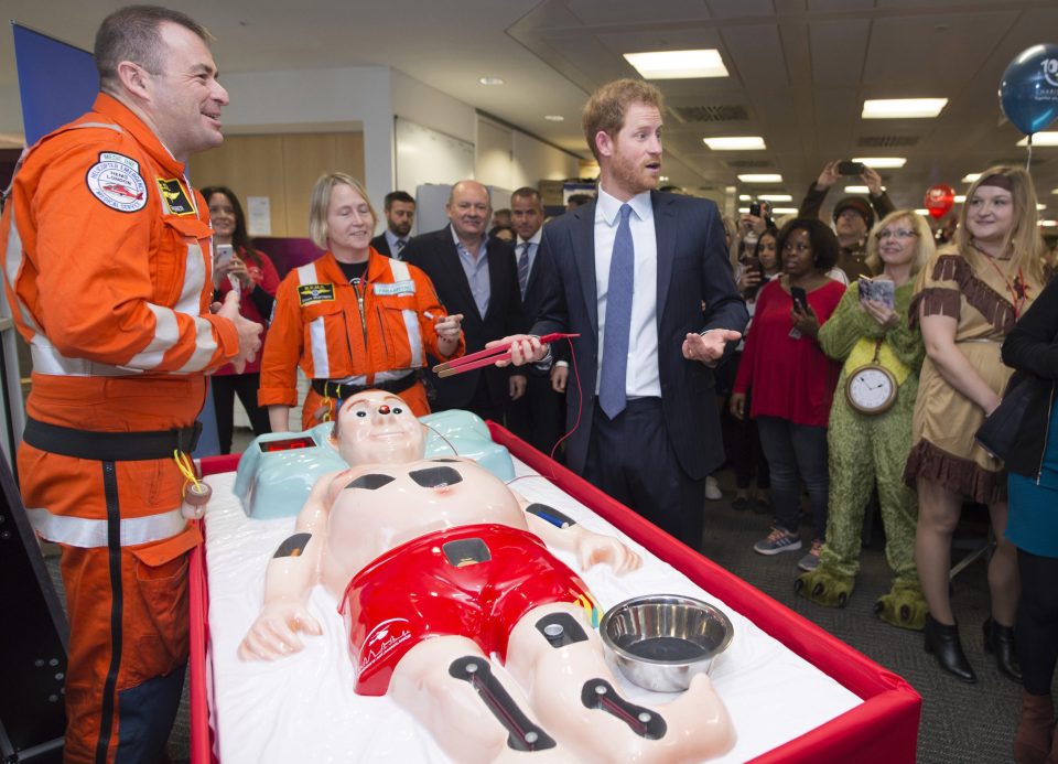  Harry also took part in a giant version of the classic board game Operation