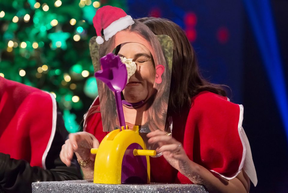  The guests take part in the annual game of Pie Face