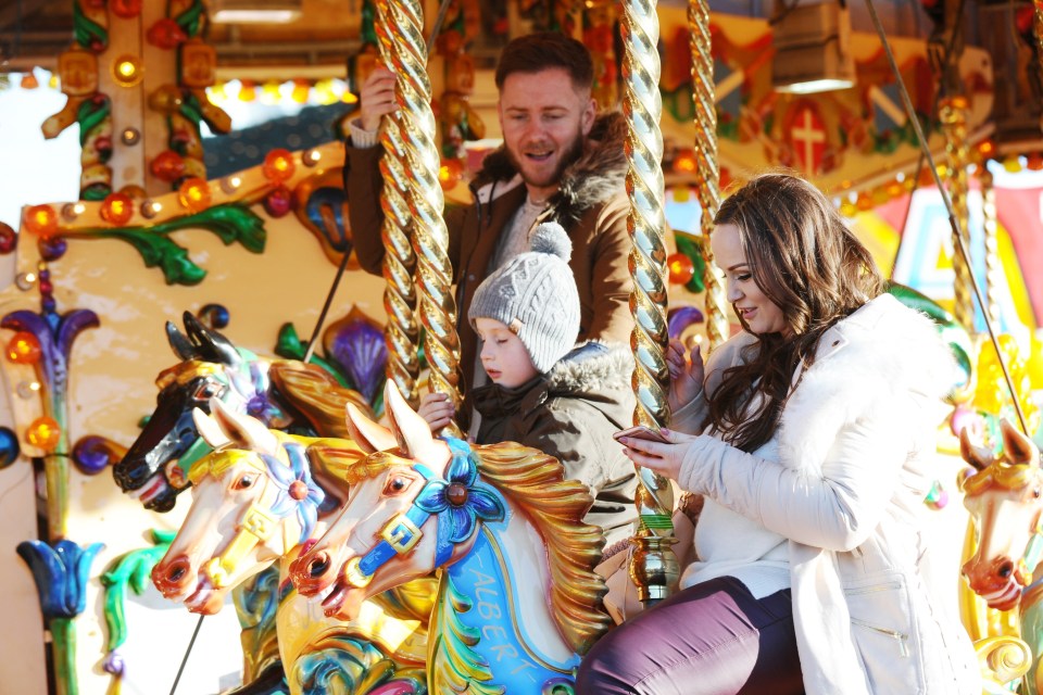  They rounded off their day on a carousel ride