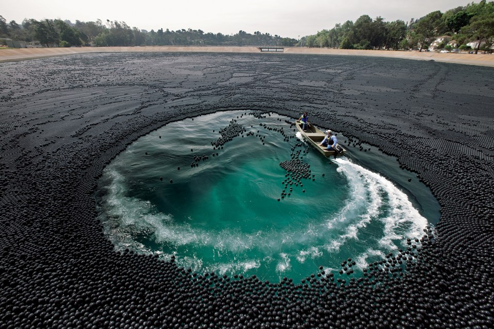  Gerd Ludwig's nontoxic plastic balls, they help deflect ultraviolet radiation from the Ivanhoe Reservoir